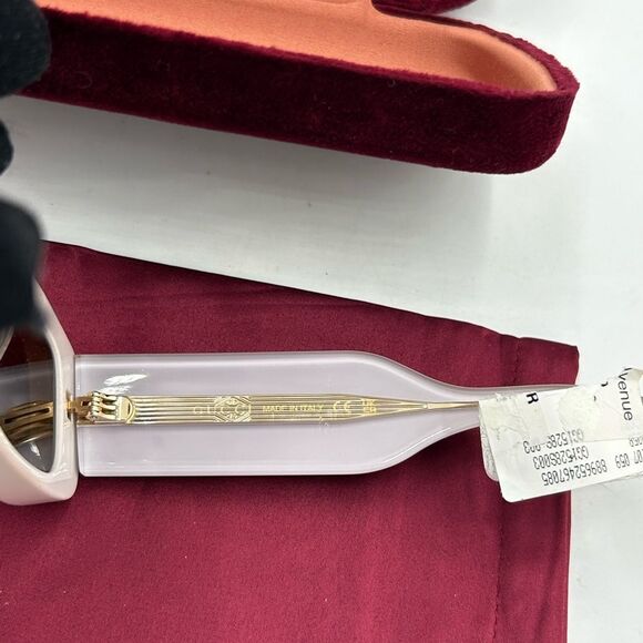 Women's Gucci 53 mm rectangular  sunglasses made in Italy - Picture 4 of 8